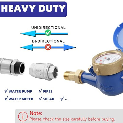 3" NPT Vertical Spring Check Valve, Stainless Female Thread, 1000 WOG, DN80 | Non-Return Heavy-Duty Lift Spring Design, Prevent Backflow, Protects Pumps, Quick Shutoff, for Vertical Piping, Water Oil Gas - size: 3"-NPT