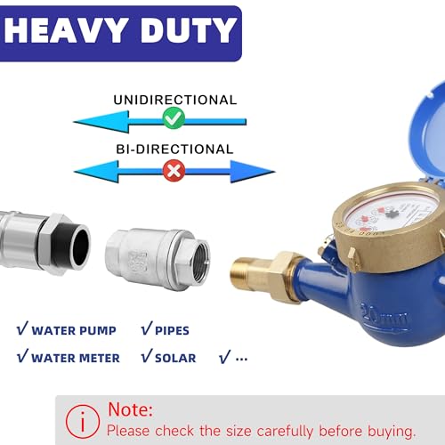 3/4" NPT Vertical Spring Check Valve, Stainless Female Thread 1000WOG, DN20 | Non-Return Heavy-Duty Lift Spring Design, Prevent Backflow, Protects Pumps, Quick Shutoff, for Vertical Piping, Water Oil Gas - size: 3/4"-NPT