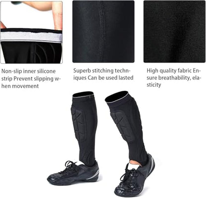 Soccer Shin Guards, Soccer Protective Gear with Calf and Ankle Pads, Shin Guard Pads for Youth and Adult - color: Black, size: Small