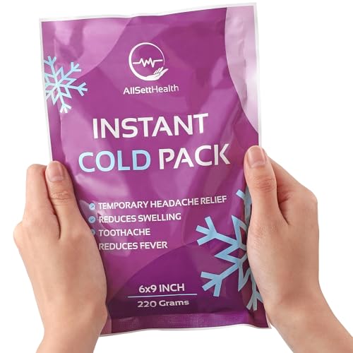 12 Pack Large Instant Ice Packs for Injuries, Disposable Cold Packs | No Freezer Needed, Instant Cold Packs for Injuries, 9”x6” Large Disposable Ice Packs, Cold Compress for Post-Workout Recovery - size: 12 Pack (9" x 6")