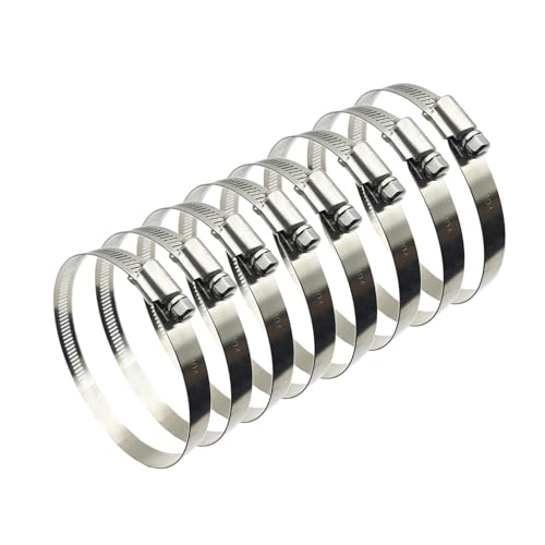 8 Pieces 4" Adjustable 304 Stainless Steel Duct Clamps Hose Clamp Pipe Clamp Air Ducting Clamp worm drive hose clamps (91mm-114mm) - size: 4" -8Pcs