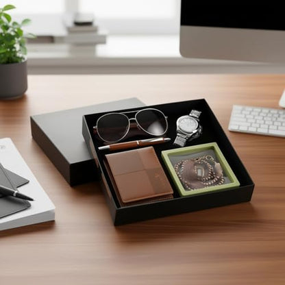 6-Piece Brown Prayer Gift Set: Includes Wallet, Watch, Sunglasses, Pen, Beads, And Finger Counter For Ramadan And Eid