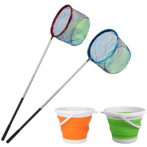 FishingNet2PieceSetRetractableNet forCatchingFrogs andTadpoles - color: Green+Yellow, size: 68.5