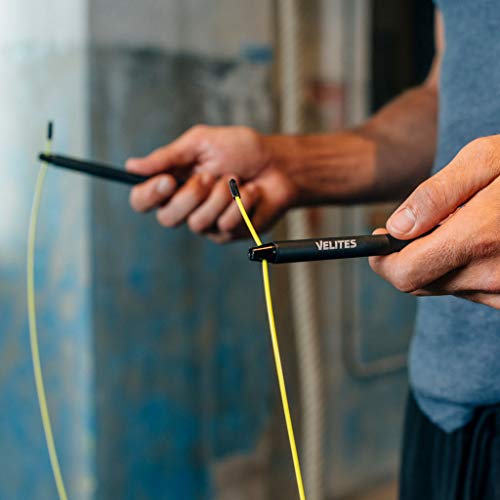Velites Balanced Jump Rope for Crossfit, Boxing and Fitness Fire 2.0 Ideal for Double Jumps | Aluminum Speed Rope (ballasts not Included) by VELITES.e (Black)