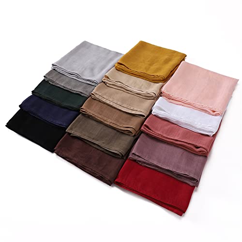 Txameru Women's Viscose Cotton Hijab Scarf - color: Navy Blue