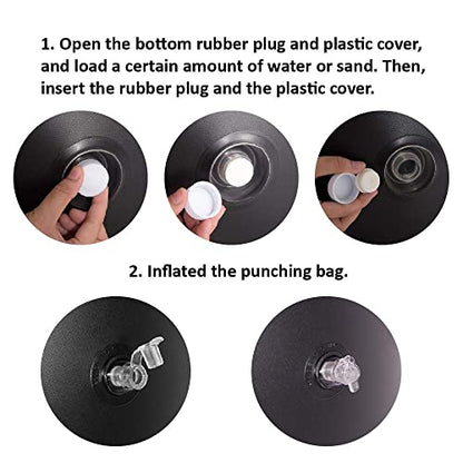 Inflatable Punching Bag for Adults and Kiddly, Free Standing Punching Bag, 58 Inch Boxing Bag, Kickboxing Bag, Punching Dummy for Karate and Taekwondo Practice