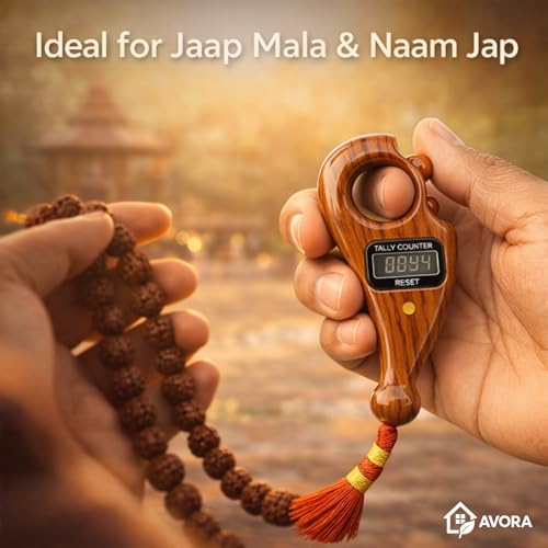 AVORA Digital Finger Counter for Pooja, Meditation & Prayer | Portable Japa Mala Counting Device with LCD Display | Silent Electronic Tally Counter Ring for Chanting, Naam Jap & Spiritual Practice