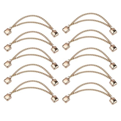 Hijab Magnets with Chain,10X Pinless Brooch Clothes Hijab Pins - Multi-Purpose Powerful Magnetic Buttons for Women - color: Gold