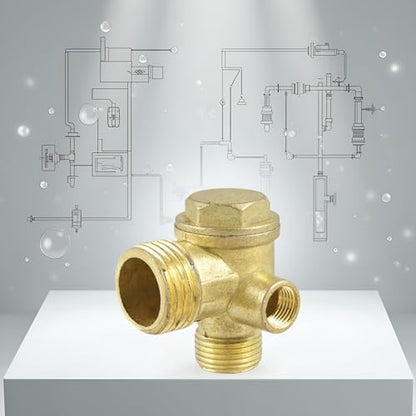 Gold Female Thread Check Valve 3-Port Brass Male Threaded Air Compressor Check Valve Central Pneumatic Air Compressor Accessories Air Compressor Replacement Parts，Valves，Check Valves