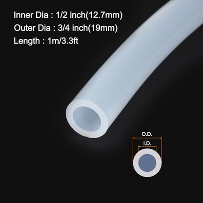 3.3ft 1/2" ID x 3/4" OD Silicone Tubing Clear Industrial Plastic Tubing Pure Silicone Hoses for Pump Siphoning Draining Irrigation Brewing - color: Clear, size: 1/2" x 3/4"