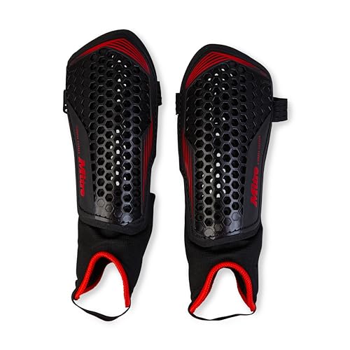 Mitre Unisex Soccer Shin Guards - color: Aircell Carbon Black/Red, size: X-Small