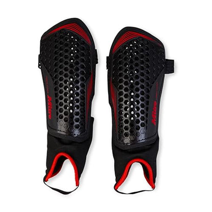 Mitre Unisex Soccer Shin Guards - color: Aircell Carbon Black/Red, size: Small