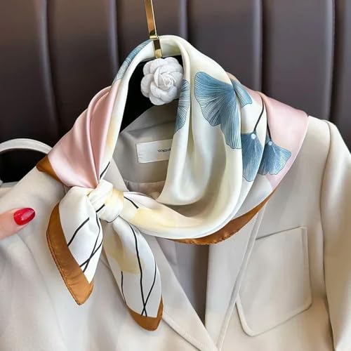 Print Silk Square Scarf Women Soft Satin Horse Hairband Neckerchief Office Hijab Headband Foulard Bag Ribbons Gift