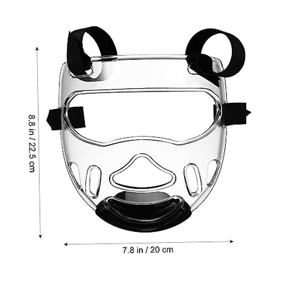 Angoily Taekwondo Mask, Clear Kickboxing Sparring Headgear, Breathable Martial Arts Face Protection - color: 1pc