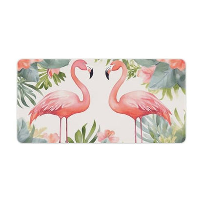 Large Size Gaming Mouse Pad Flamingos and Flowers Desk Mat Non-Slip Base Waterproof Desktop Writing Pad for Office Home - color: Flamingos and Flowers, size: 30x60cm