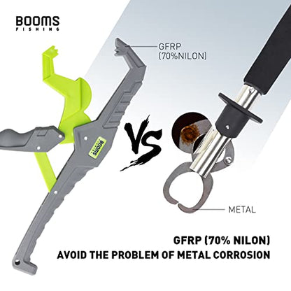 Booms Fishing G05 Lip Gripper Saltwater, 9.4" Plastic Catfish Grippers Pliers, Grabber Tool With Lanyard, Grips for Kayak Fishing Accessories, Great Holder for Caught Fish