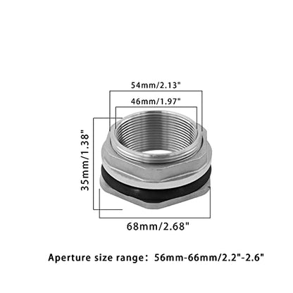 1.5" Bulkhead Water Tank Connector SUS304 Stainless Steel Thru-bulk Fitting,SAFYY Water Pipe Connector,Water Tank Adapter,Thru-Bulk Pipe Fitting for Rain Barrels,Aquariums,Water Tanks,Tubs,Pools - size: 1.5 Inch