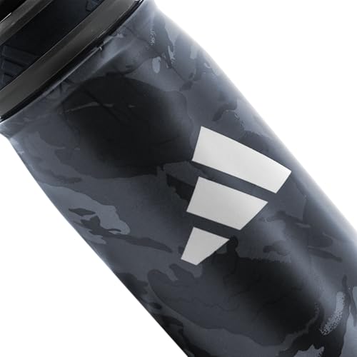 adidas Stainless Steel Metal Water Bottle 20 oz (600 mL) Screw Cap - color: Night Grey/Grey Four/Grey Six