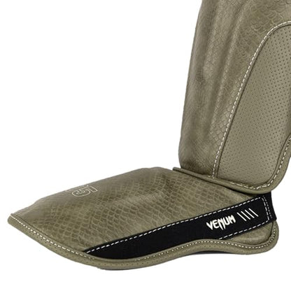 Venum Impact Evo Scales Shin Guards - color: Army Green