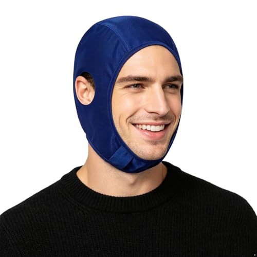 YiZYiF Wrestling Hair Cap Cover Universal Fit for Any Headgear with Chin and Open Ears Long Hair Slicker for Grappling - color: Royal Blue