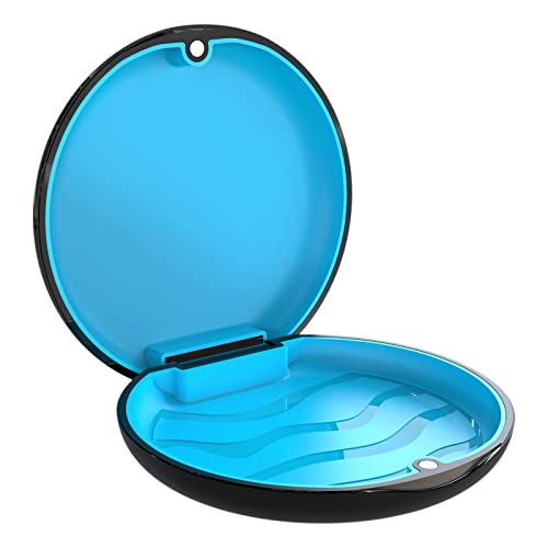 BVN Slim Retainer Case – Portable Dental Storage for Braces, Aligners & Mouth Guards | Sleek Black Protective Container for Dentures & Night Guards - size: Circular case