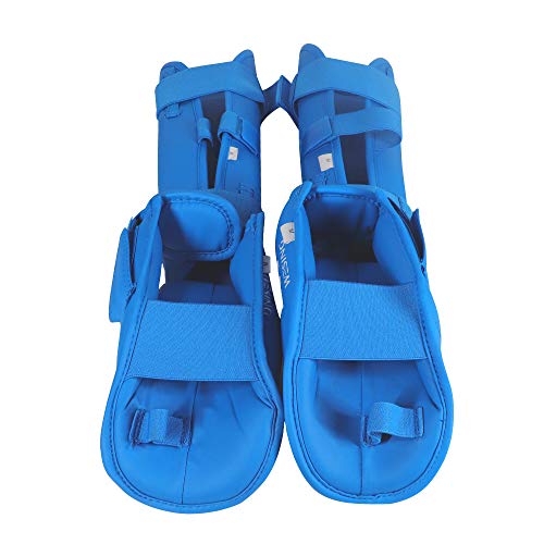 Wesing Karate Shin Instep Guard WKF Karate Shin Pad - color: Blue, size: Medium