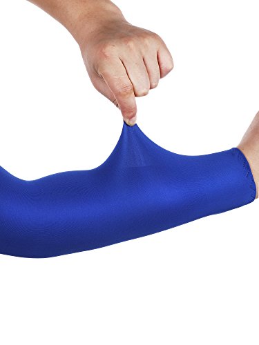 Mudder 9 Pairs Unisex UV Protection Sleeves Arm Cooling Sleeves Ice Silk Arm Sleeves Arm Cover Sleeves - color: Blue