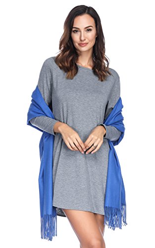Pashmina Shawl Wraps Scarves Evening Dresses Wedding Bridesmaid for Women - color: Blue