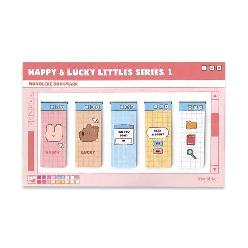 Monolike Magnetic Bookmarks Happy and Lucky Littles Series.1, Set of 5 - color: Happy and Lucky Littles Series.1 5p
