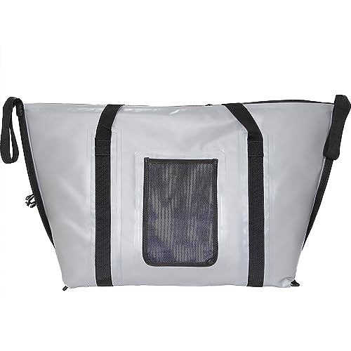 Buffalo Gear Insulated Fish Cooler - 27.5QT 58QT Waterproof Flat Bottom Bag, Leakproof and Fishing Kill Bag - color: Grey--45QT