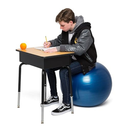 Bouncyband Balance Ball – Create Flexible Seating to Improve Focus at School, Office, or Home with This No-Roll Weighted Ball - color: Dark Blue, size: Large (Pack of 1)