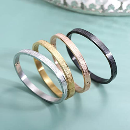 Qitian Islamic Jewelry Gifts for Women Allah Gold Bangles Bracelets Ayatul Kursi Arabic Cuff Bracelet for Women Men Islam Eid Ramadan New Year Gifts - color: O-Black-Oval - women