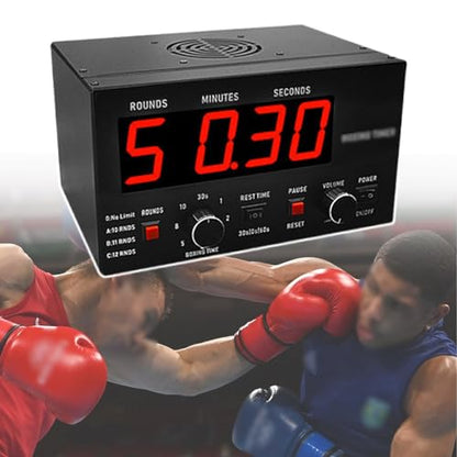 Small Interval Timer for Boxing Competitions, Timer Clock for Fighting Training, Adjustable Sound, Support Cycle Repetitions,Red - color: Red