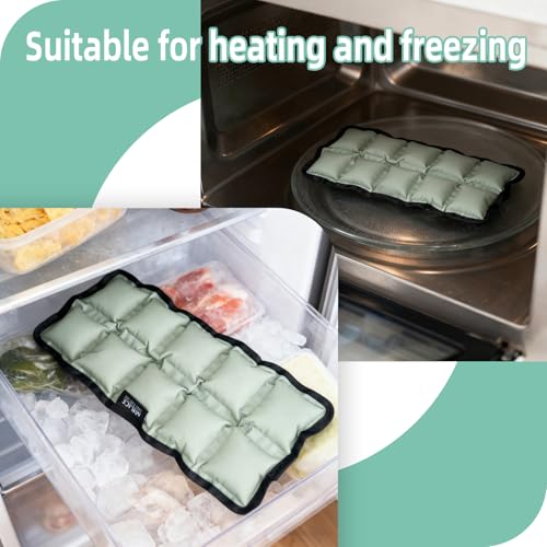 Reusable Flexible Ice Pack 10"x4"x0.7" for Pain Relief – Cold & Hot Compress for Injuries, Swelling, Muscle Soreness, Surgery – Microwave & Freezer Safe for Back, Shoulder, Knee, Neck