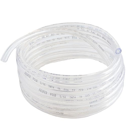 Clear Vinyl Plastic Tubing - Food-Grade & Flexible PVC Tube for Beer Line, Kegerator Accessories, Wine, Aquarium & Water Hose, Fuel Line, Drip Irrigation & More, 5/16" ID 7/16" OD, 10 Ft
