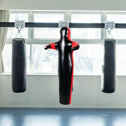 Grappling Dummy Wrestling Dummy Unfilled Jiu Punching Bag Throwing Judo Dummy Bag for Kickboxing Judo Karate - color: Black 130cm