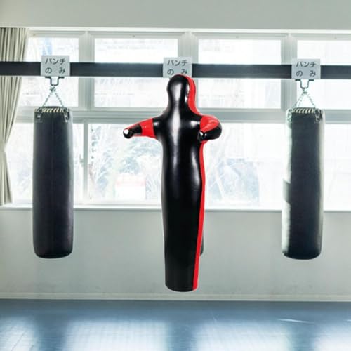 Grappling Dummy Wrestling Dummy Unfilled Jiu Punching Bag Throwing Judo Dummy Bag for Kickboxing Judo Karate - color: Black 170cm