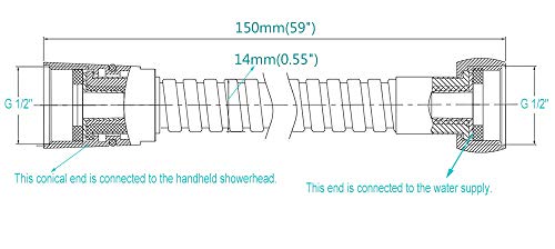 TRIPHIL Kink-free Shower Hoses for Handheld Showerhead Hose Replacement Flexible Metal Shower Tube Extension 360 Degree Swivel Anti-twist Brass Nuts Stainless Steel Sleeve Oil Rubbed Bronze 59 Inches - color: Oil Rubbed Bronze, size: 59 Inches