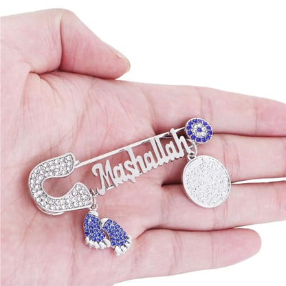 2 Pcs Mashalla Baby Brooch Pin, 2.9 Inch Home Decorations for Ramadan Gifts, Islamic Ramadan Gift