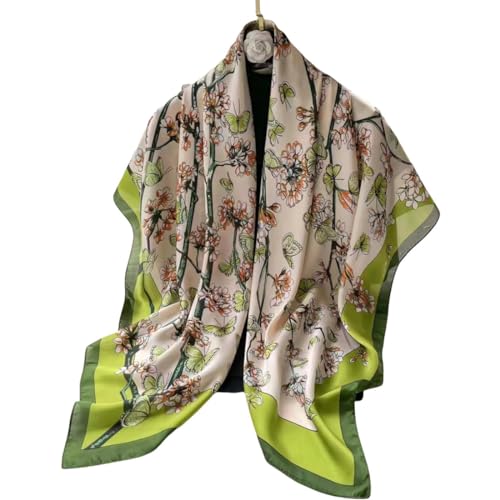 XL 43 Inch Extra Large Square Scarf Fashion Scarves Silk Feeling Hair Scarf Wrapping Scarfs Night Sleeping Headscarf - color: Ba107