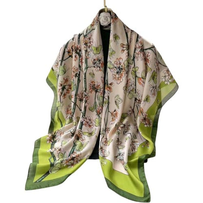 XL 43 Inch Extra Large Square Scarf Fashion Scarves Silk Feeling Hair Scarf Wrapping Scarfs Night Sleeping Headscarf - color: Ba107