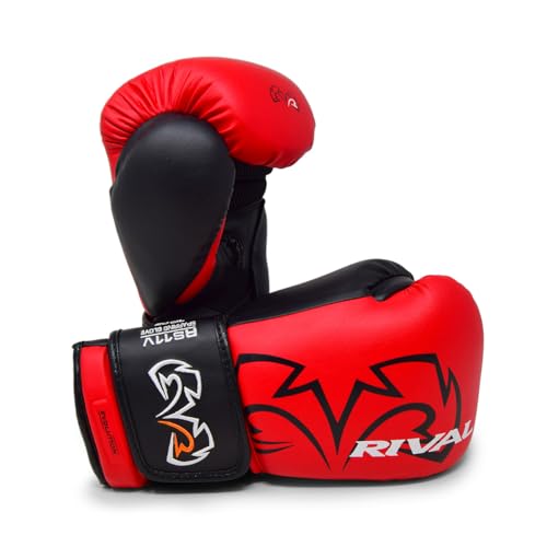 RIVAL Boxing RS11V Evolution Sparring Gloves, Extra-Thick 2” Padding, V-Strap Wrist Lock 2 System, Large Hand Compartment, and 15 Degree Angle Cuff - color: Red, size: 12 oz.