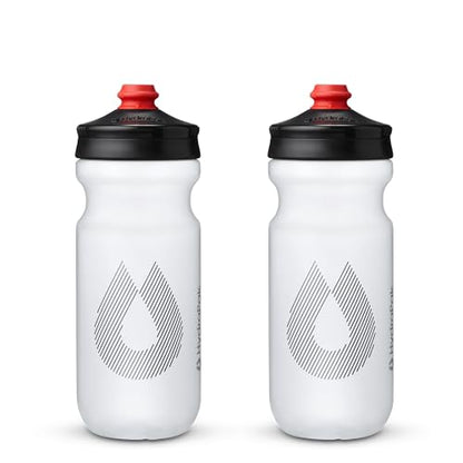 HydraPak Breakaway Surge Lightweight Bike Water Bottle 2-Pack (20oz, 25oz, 30oz) - High Flow, Cycling & Sports Squeeze Bottle - color: Clear, size: 20oz/600ml