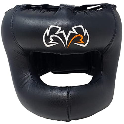 RIVAL Boxing RHGFS3 Face-Saver Sparring Headgear - Wide Eye Opening, Premium Leather, and Thermoplastic Inner Frame - color: Black, size: Small-Medium