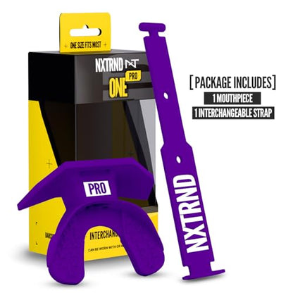 Nxtrnd One Pro Football Mouth Guard, Interchangeable Strap, Fits Adult & Youth (Purple) - color: Purple Pro