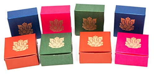 Desi Favors Ganesh Sweet Boxes for Indian Sweets, Cookies, Goodies, Mithai, Candy, Gift Boxes Handmade Bulk Mithai Box, Favor Boxes for Wedding, Pooja, 2.95x2.95x1.37 Inch (Pack of 8) - color: Multi-Color (Ganesh Boxes)