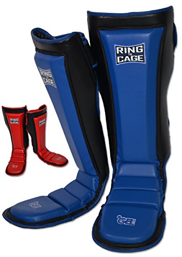 Ultima GelTech MMA Muay Thai Grappling Shin Instep Shin Guards - color: Blue, size: Large