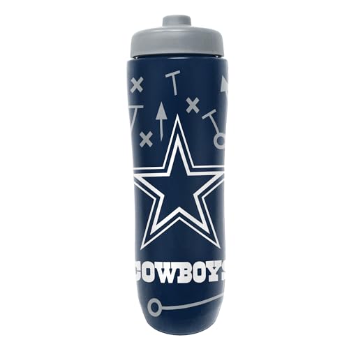 Party Animal NFL Football Squeeze Bottle, 32 oz BPA-Free Sports Water Bottle with Quick Flow for Kids & Adults, Dallas Cowboys - color: Dallas Cowboys