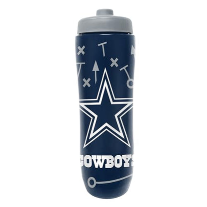 Party Animal NFL Football Squeeze Bottle, 32 oz BPA-Free Sports Water Bottle with Quick Flow for Kids & Adults, Dallas Cowboys - color: Dallas Cowboys
