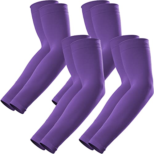 GOUNOD Arm Sleeves for Men Women,Compression Sleeves to Cover Arms for Men Working,Sun Sleeves for Men UV Protection - color: 4 Pairs Purple